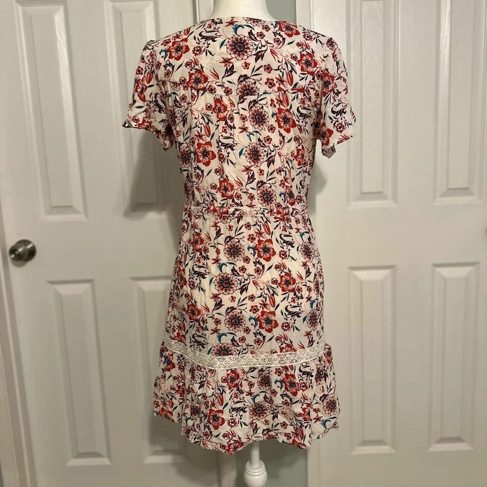 Knox Rose Floral White Red Pink Blue Dress Size XS - Picture 6 of 6